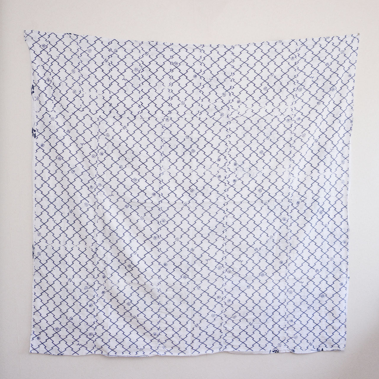 Large handmade patchwork cloth from yukata or tenugui textiles