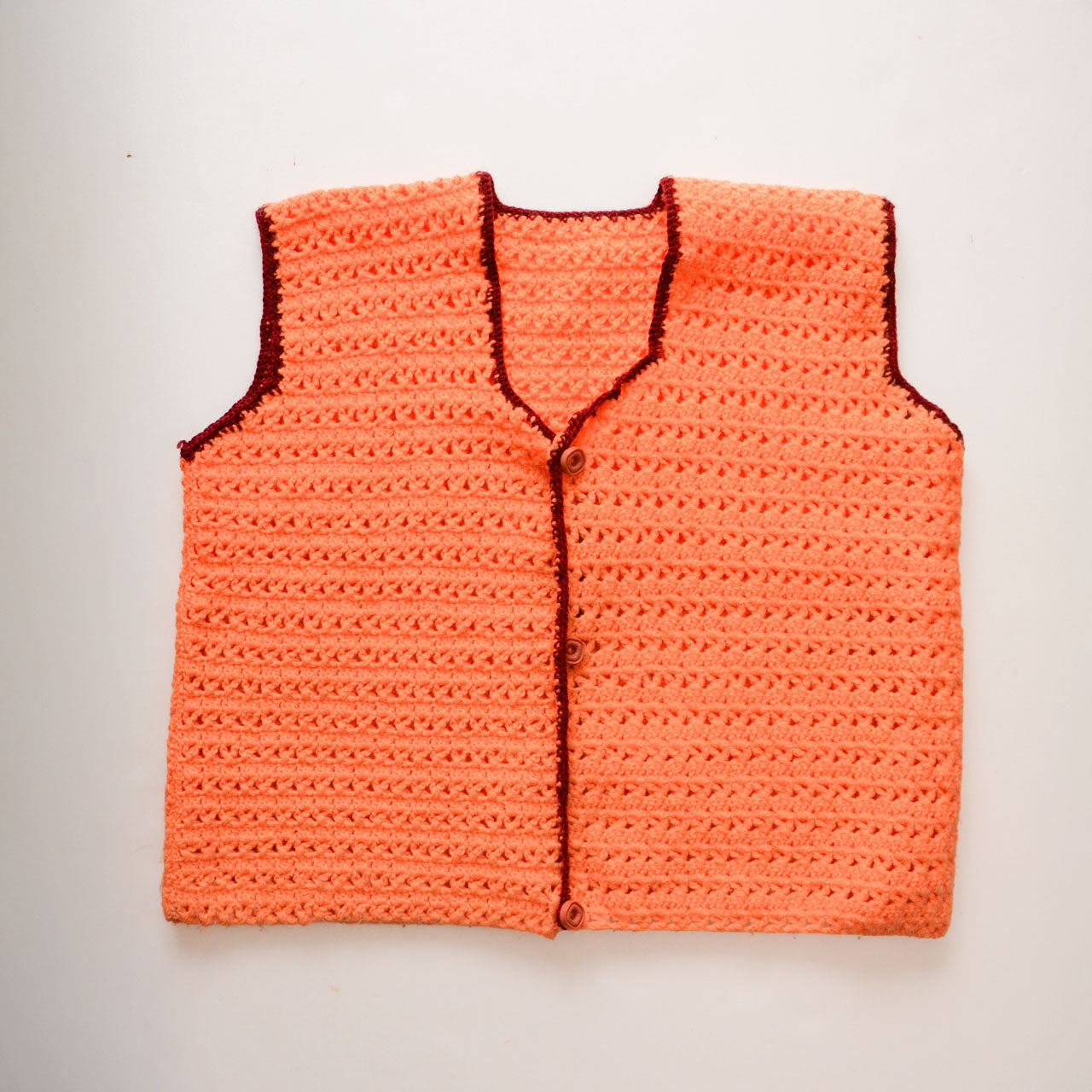 Vintage 1960s–70s Japanese acrylic knit vest for display or fashion