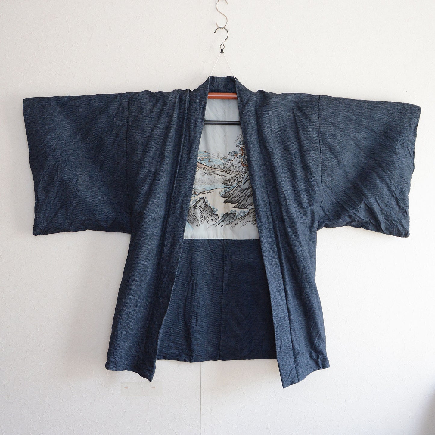 Haori Kimono Japanese For Men Vintage Jacket Uramasari Sesshu's Signature And Seal