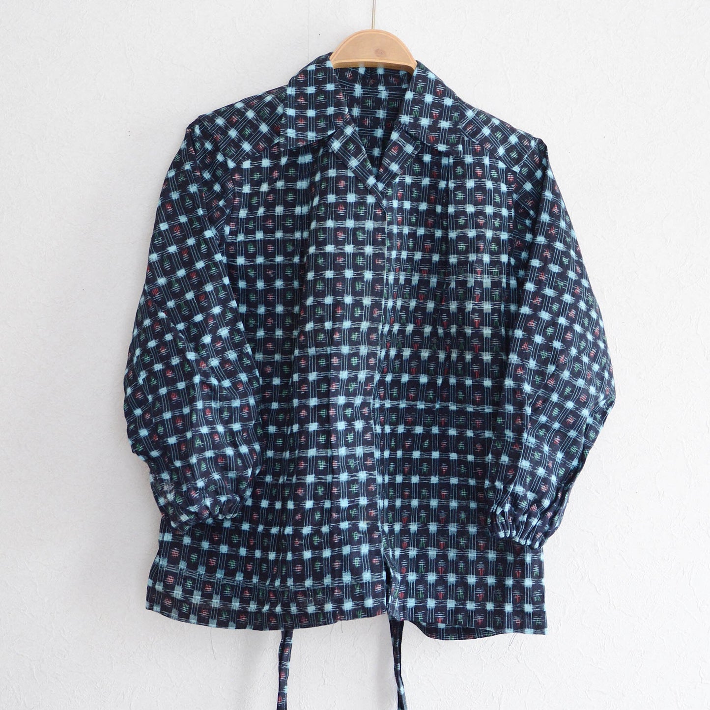 Japanese Fabric Vintage Kasuri Shirt Jacket Cotton Deadstock