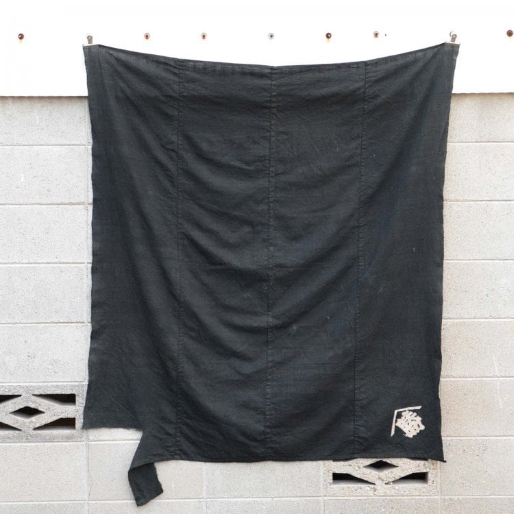 Japanese Fabric Vintage Cotton Black Furoshiki Wrap Cloth