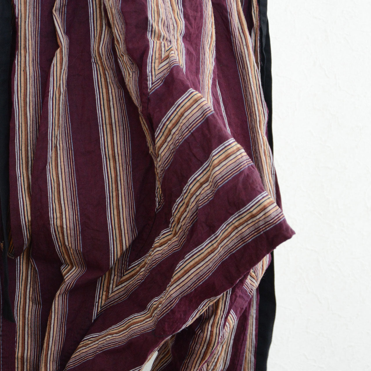 Japanese vintage noragi style monpe pants with stripe pattern