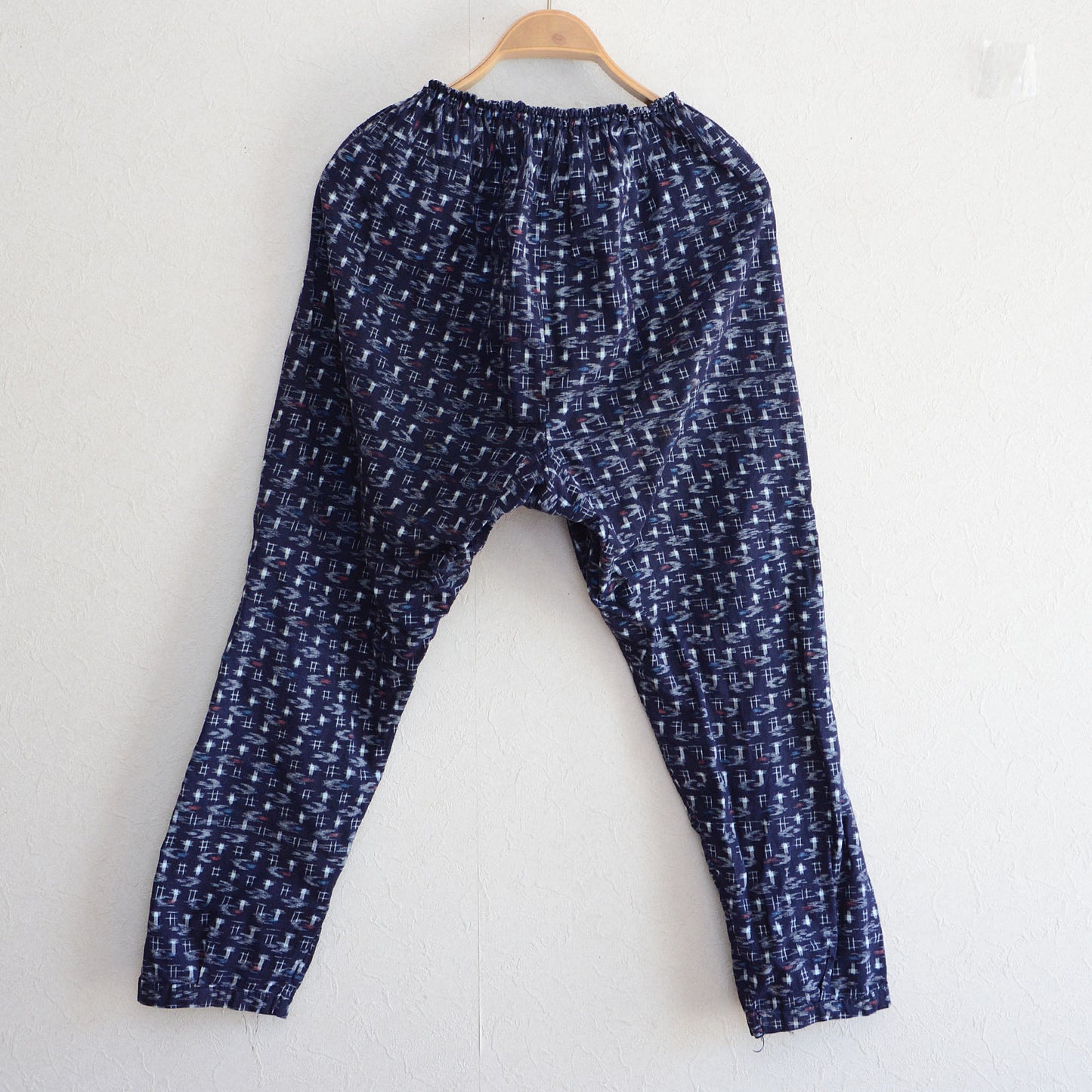 Monpe Pants Noragi Japanese Fabric Vintage Kasuri Pattern