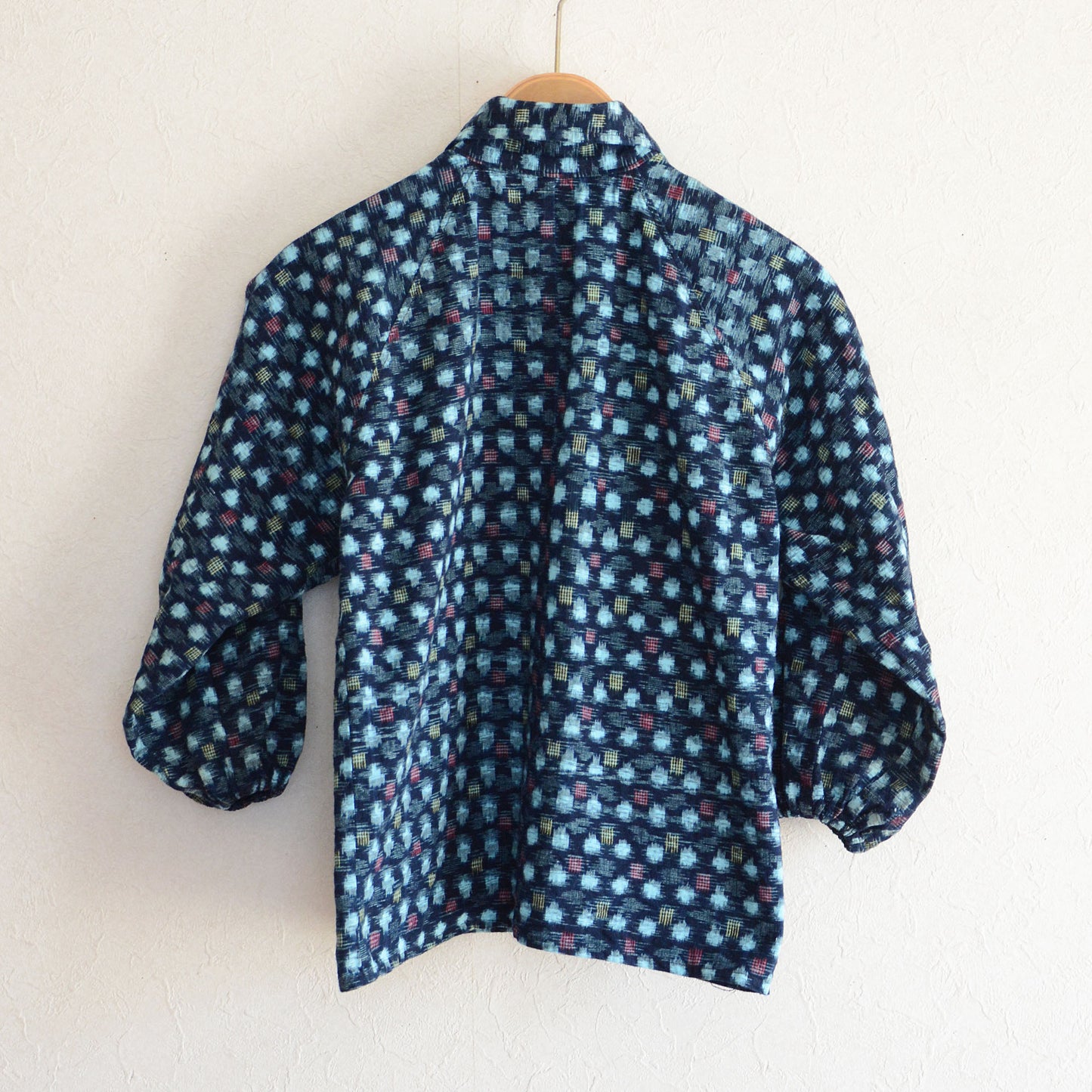 Kasuri Fabric Shirt Cotton Japanese Indigo Aizome Vintage