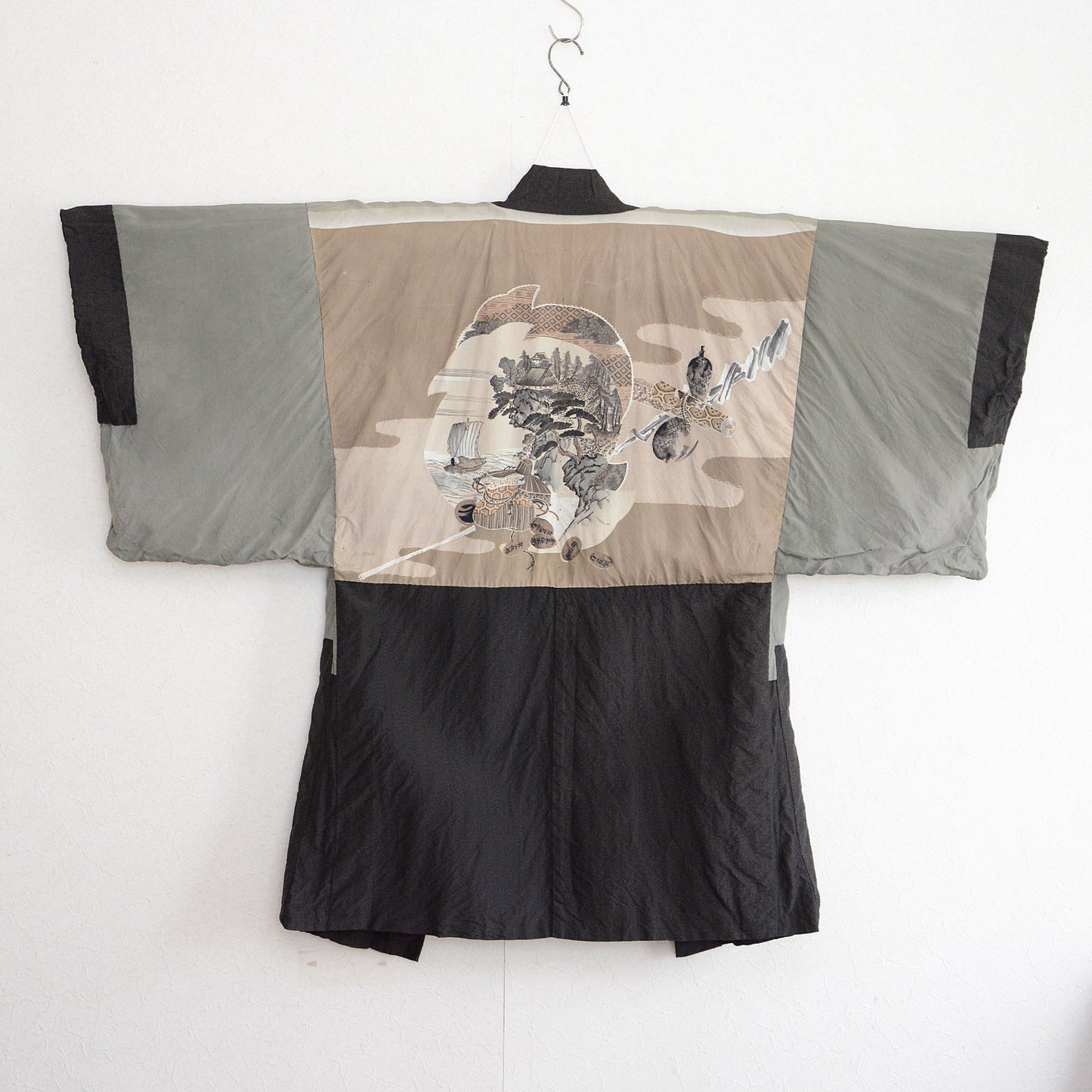 Haori Jacket Men Kimono Japan Vintage Japanease Art Lucky Charm