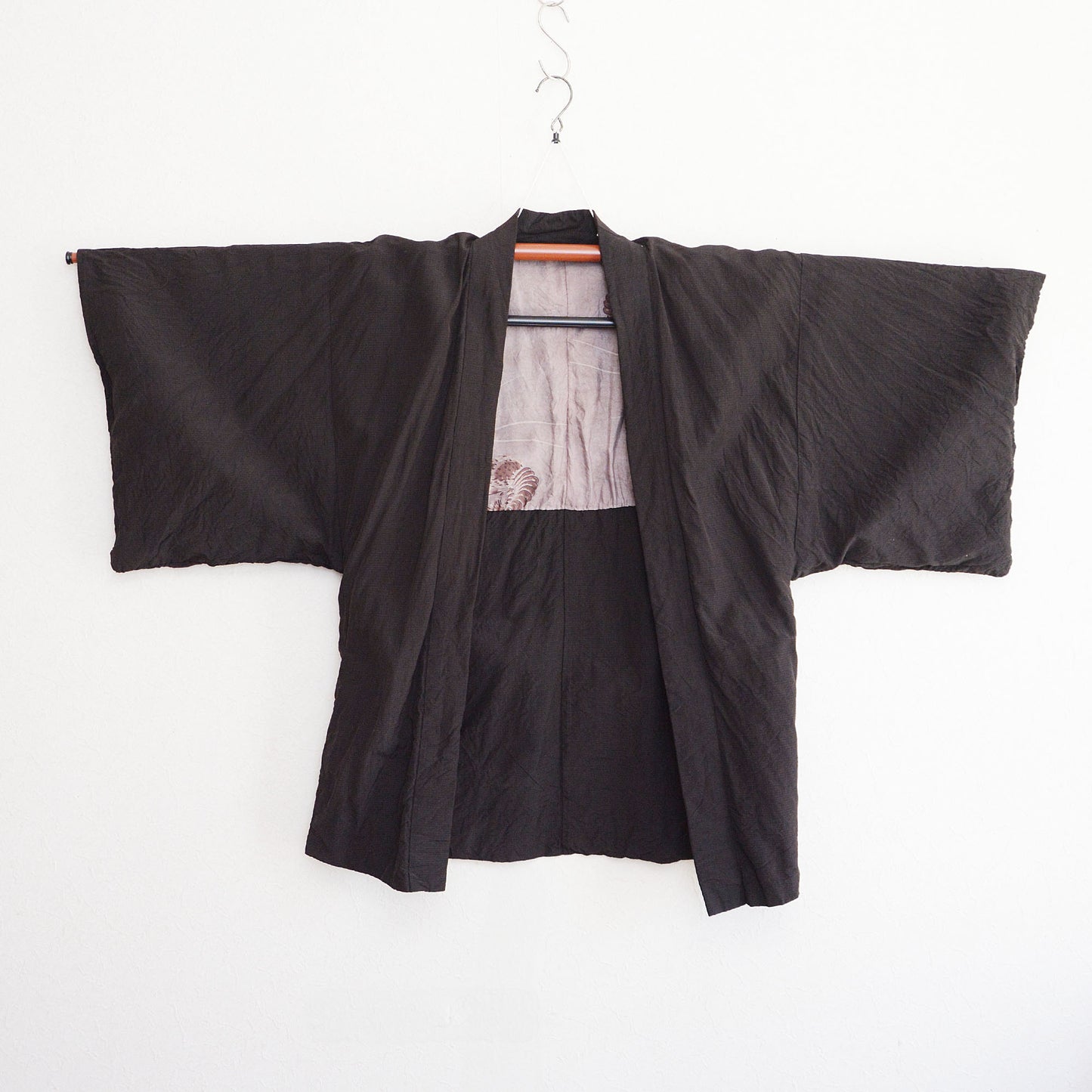 Lucky Shrimp Lining Japanese Vintage Haori for Men | One-of-a-Kind Kimono Jacket