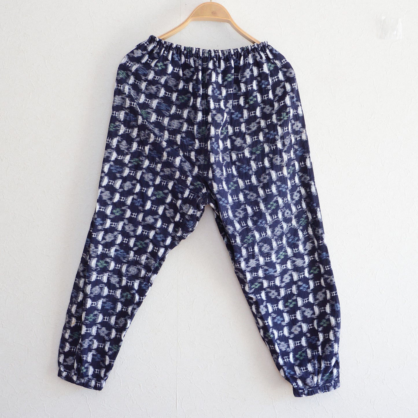Monpe Pants Noragi Japanese Fabric Cotton Vintage Kasuri Pattern