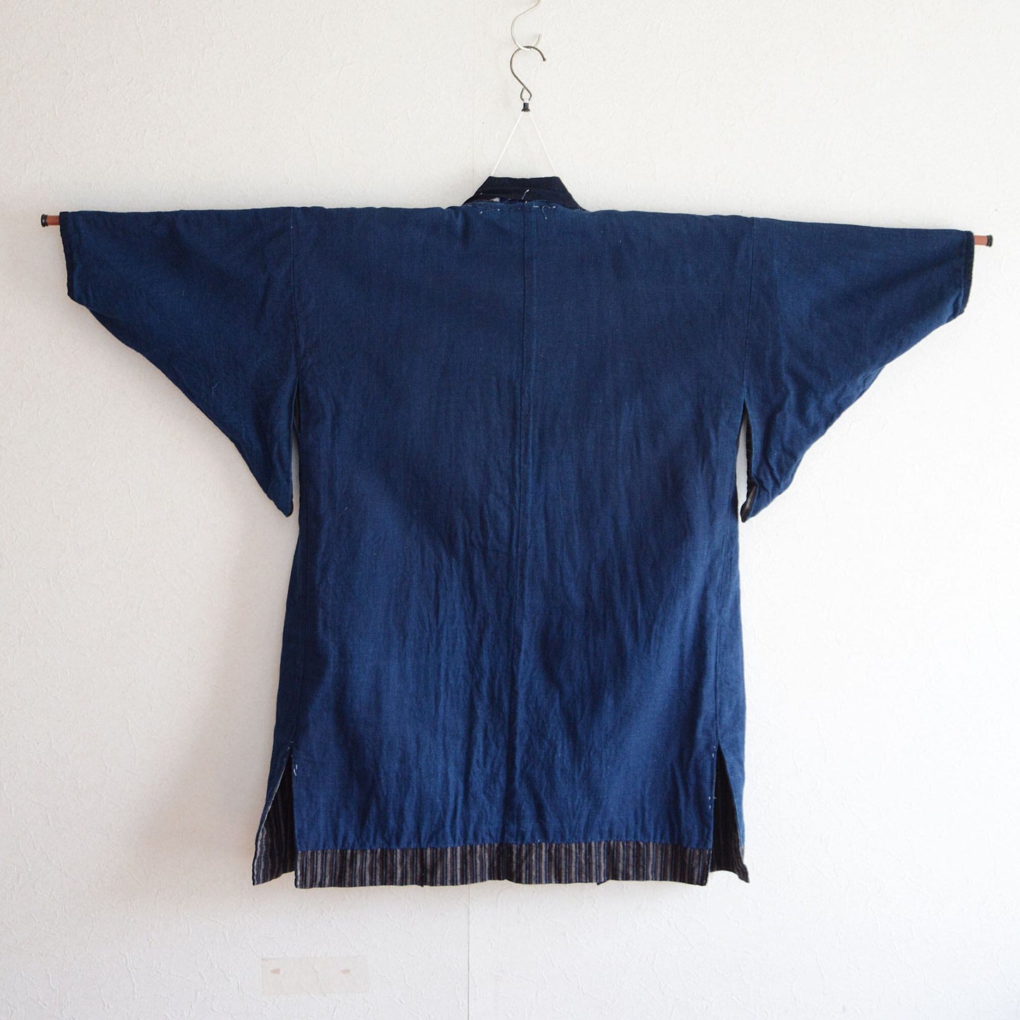 Noragi Jacket Kimono Japanese Fabric Cotton Vintage Indigo Plain Stripe Pattern