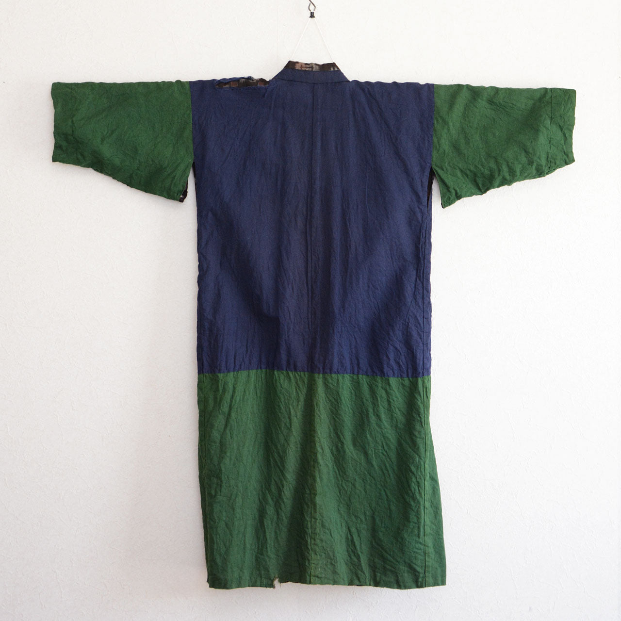 Japanese vintage kimono with reversible-style crazy pattern lining