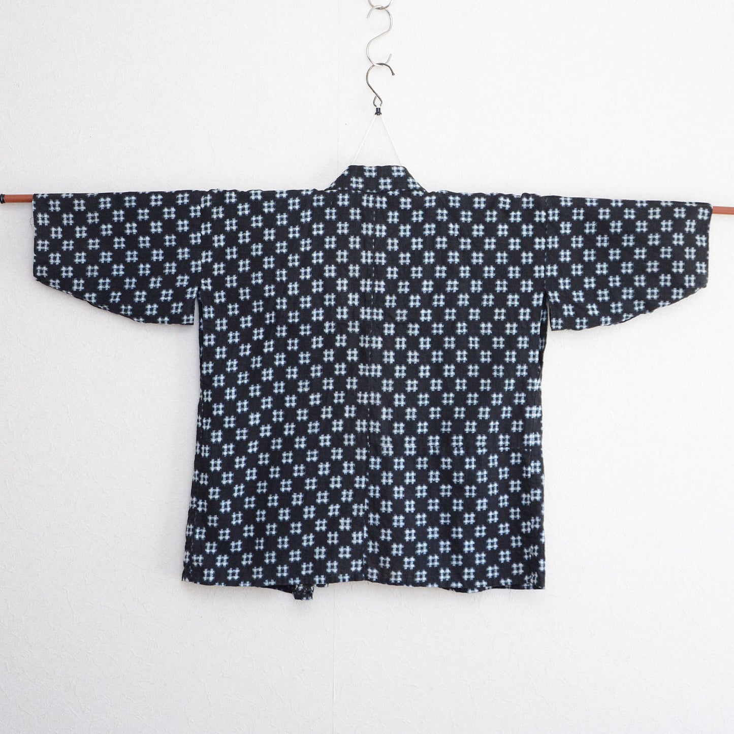Noragi Jacket Kimono Japanese Fabric Cotton Vintage Kasuri Pattern