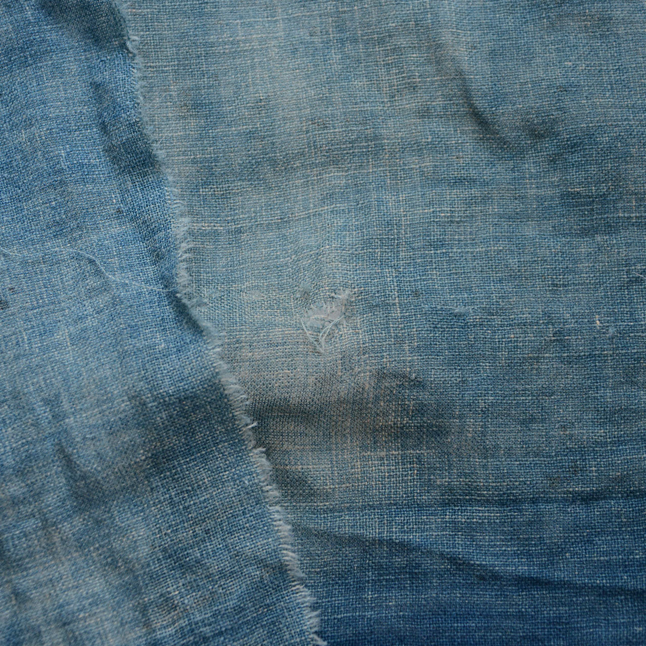 Japanese cotton remnants with natural fading and wear