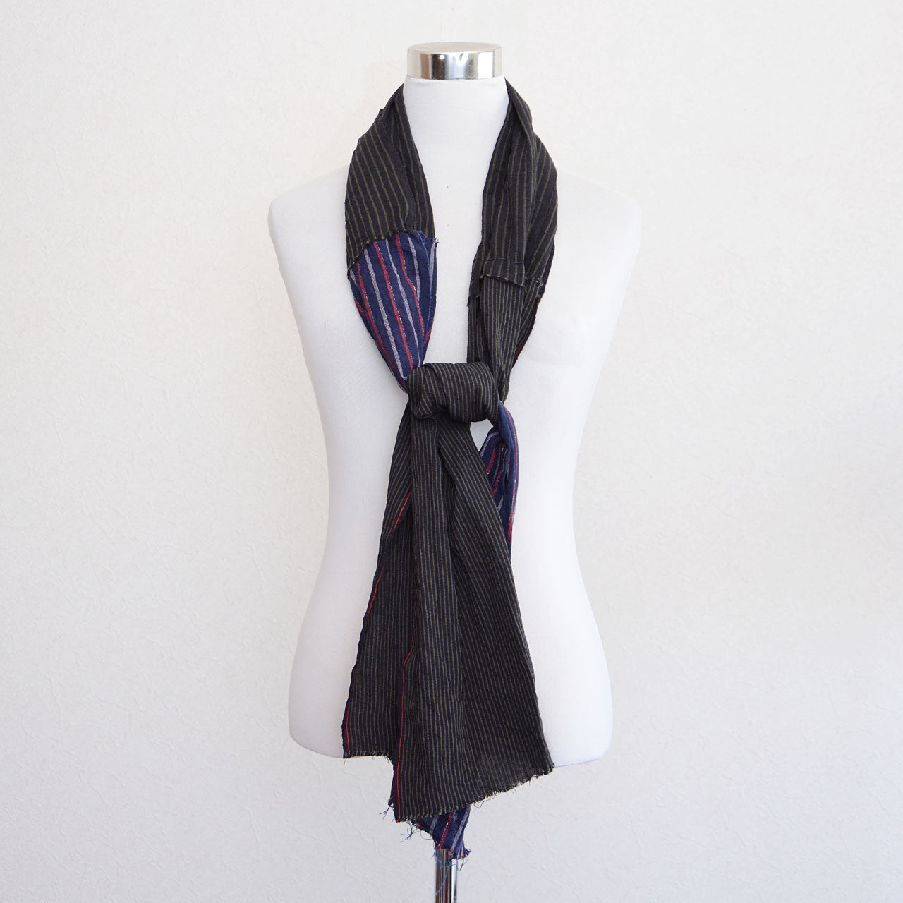 Traditional Japanese vintage scarf made from repurposed fabric