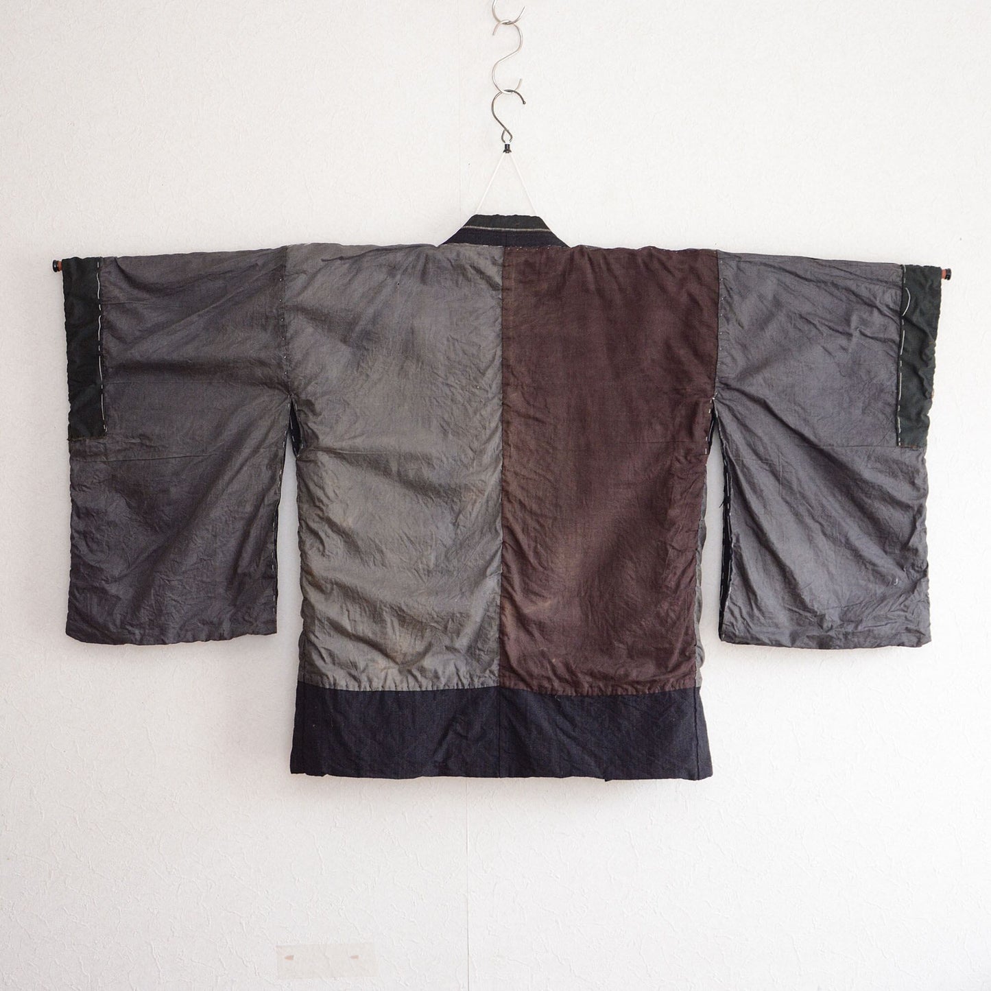 Kimono Jacket Japanese Fabric Vintage Crazy Pattern Indigo Stripe