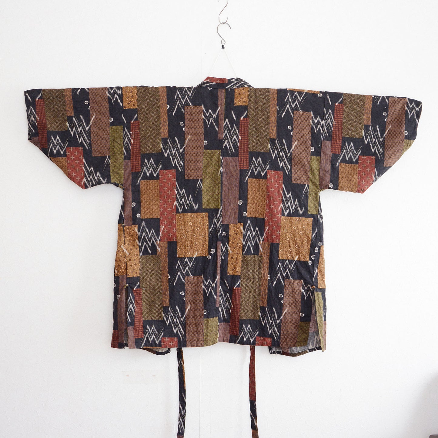Samue Jacket Haori Kimono Cotton Batik-Like Pattern Japanese Fabric Vintage