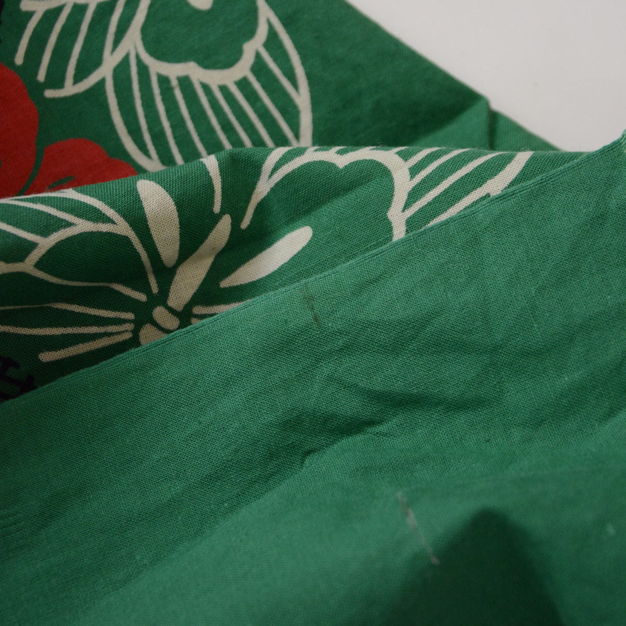 Antique Japanese cotton fabric with traditional butterfly motif for crafting
