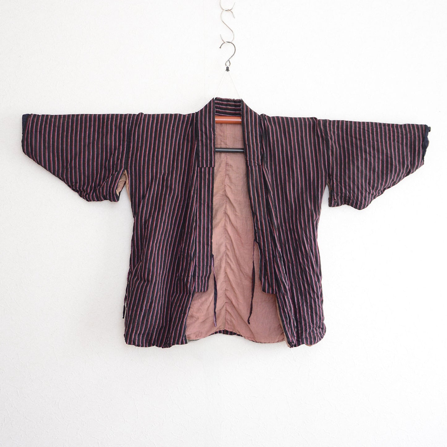Boro Noragi Antique Kimono Jacket Japanese Fabric Cotton Vintage Stripe Pattern Crazy Patchwork Fade