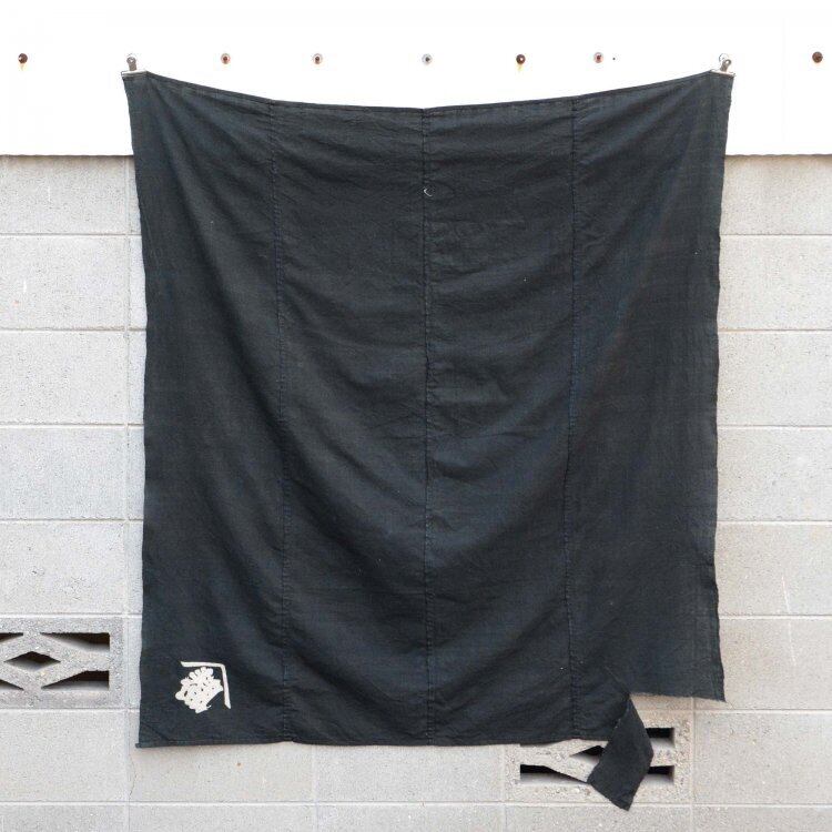 Japanese Fabric Vintage Cotton Black Furoshiki Wrap Cloth