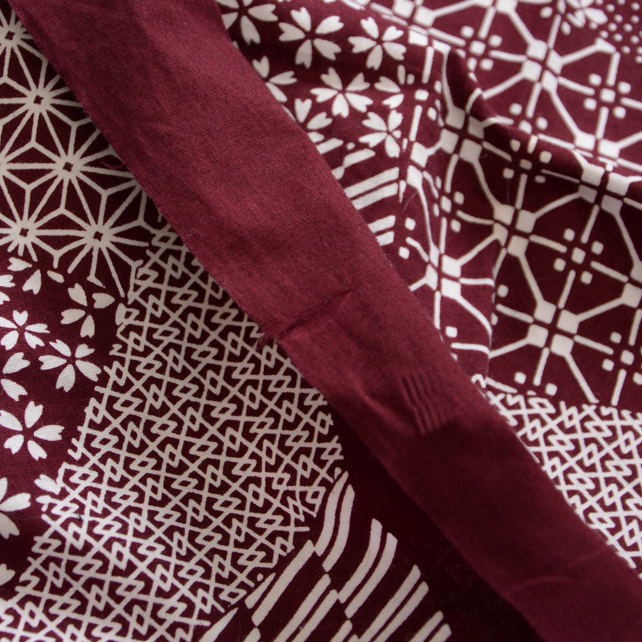 Aori-zome dyed furoshiki with mixed traditional Japanese designs