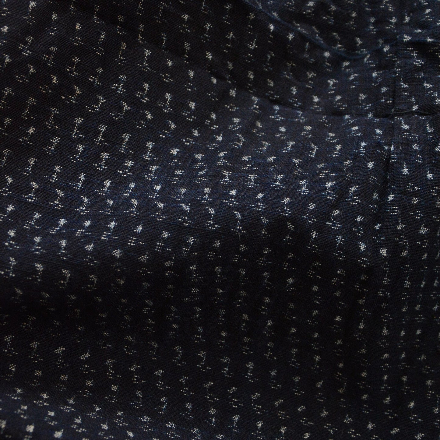 Kasuri Fabric Indigo Kimono Robe Long Cotton Japan Vintage