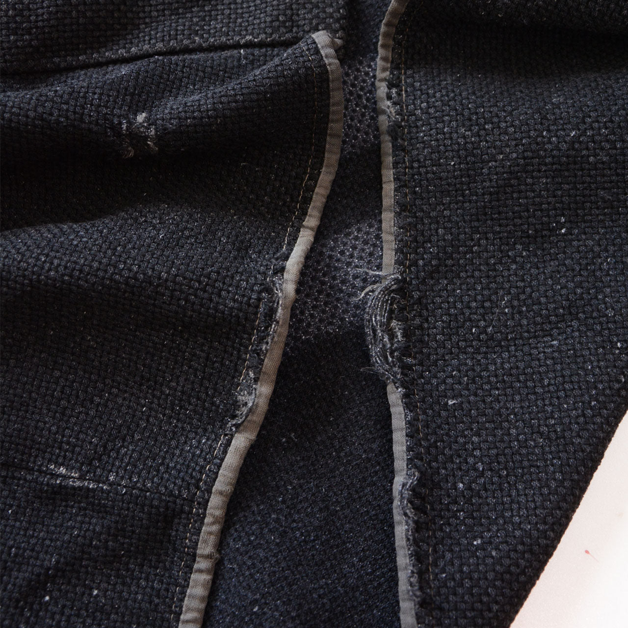 Sashiko fireman jacket with bold kanji character on the back