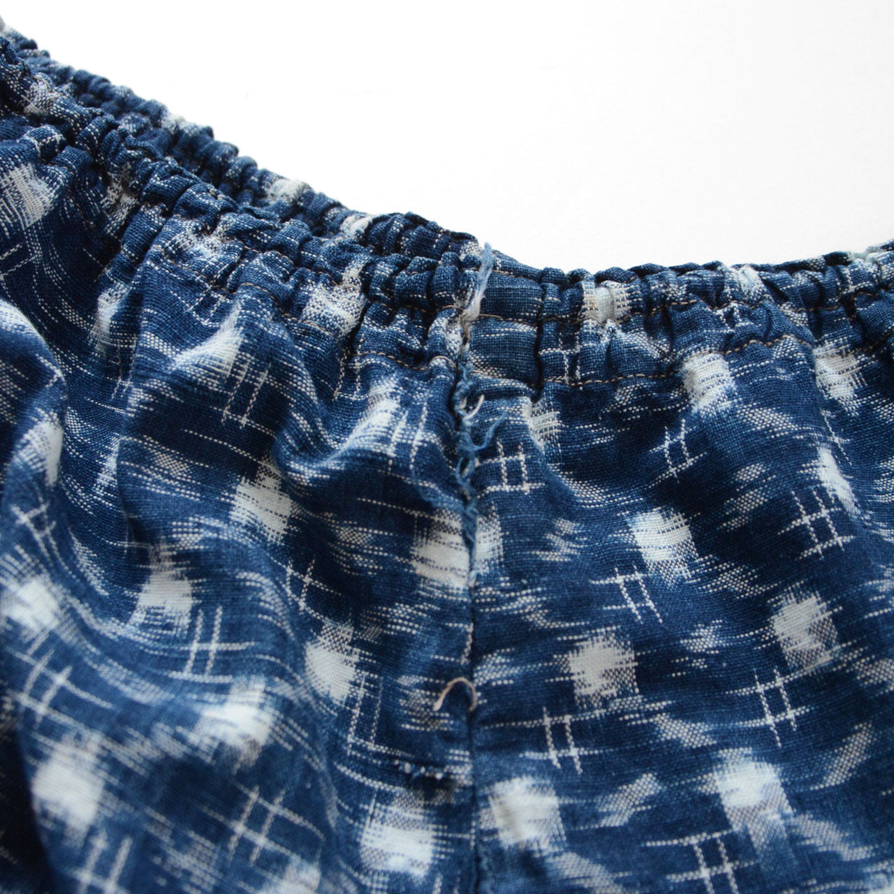 Japanese boro-style monpe with hand-repaired cotton fabric