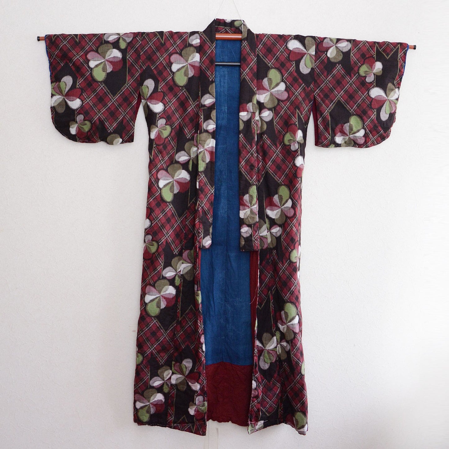 Kimono Robe Women Long Japanese Fabric Vintage Indigo