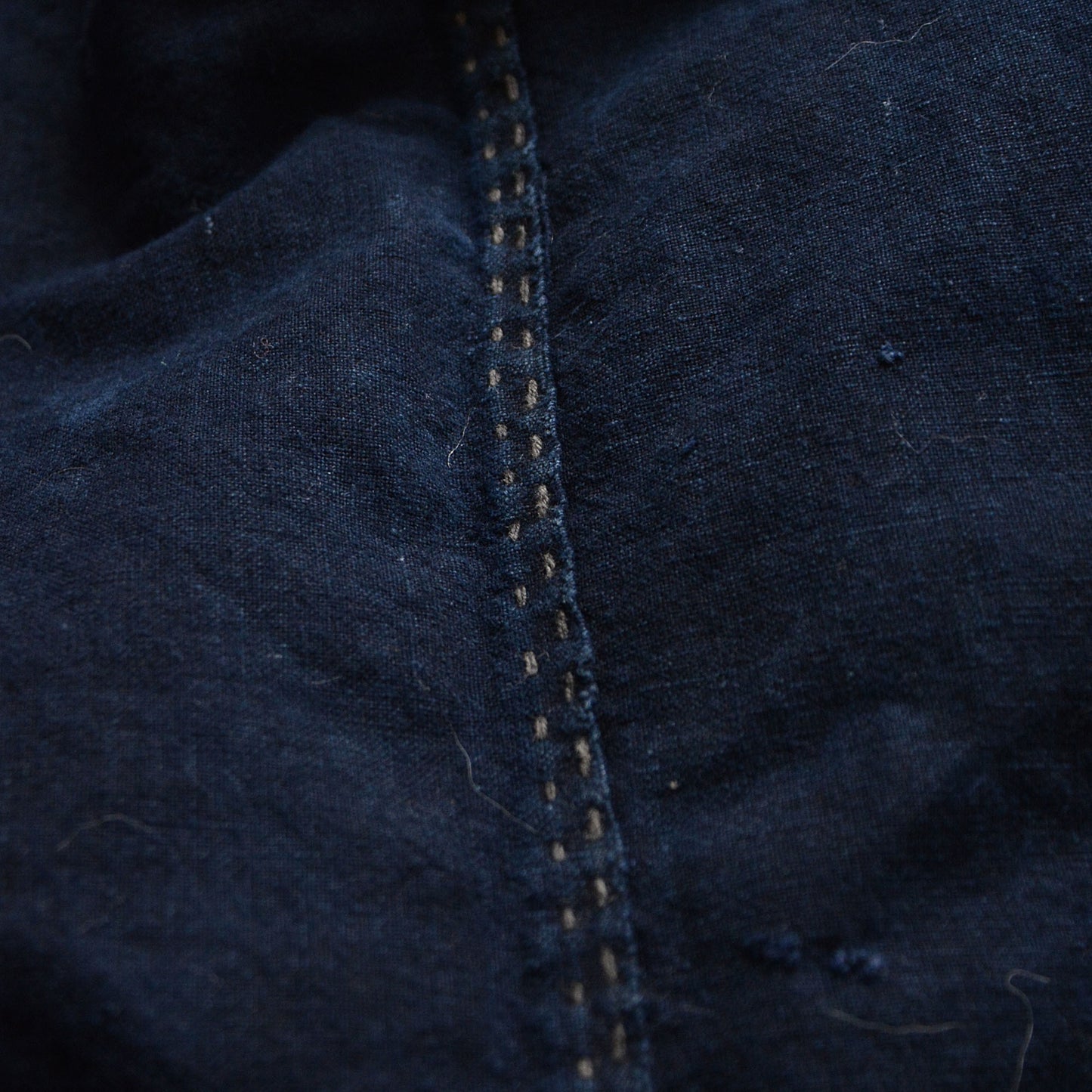Hand-dyed indigo cotton material from Japan, vintage style