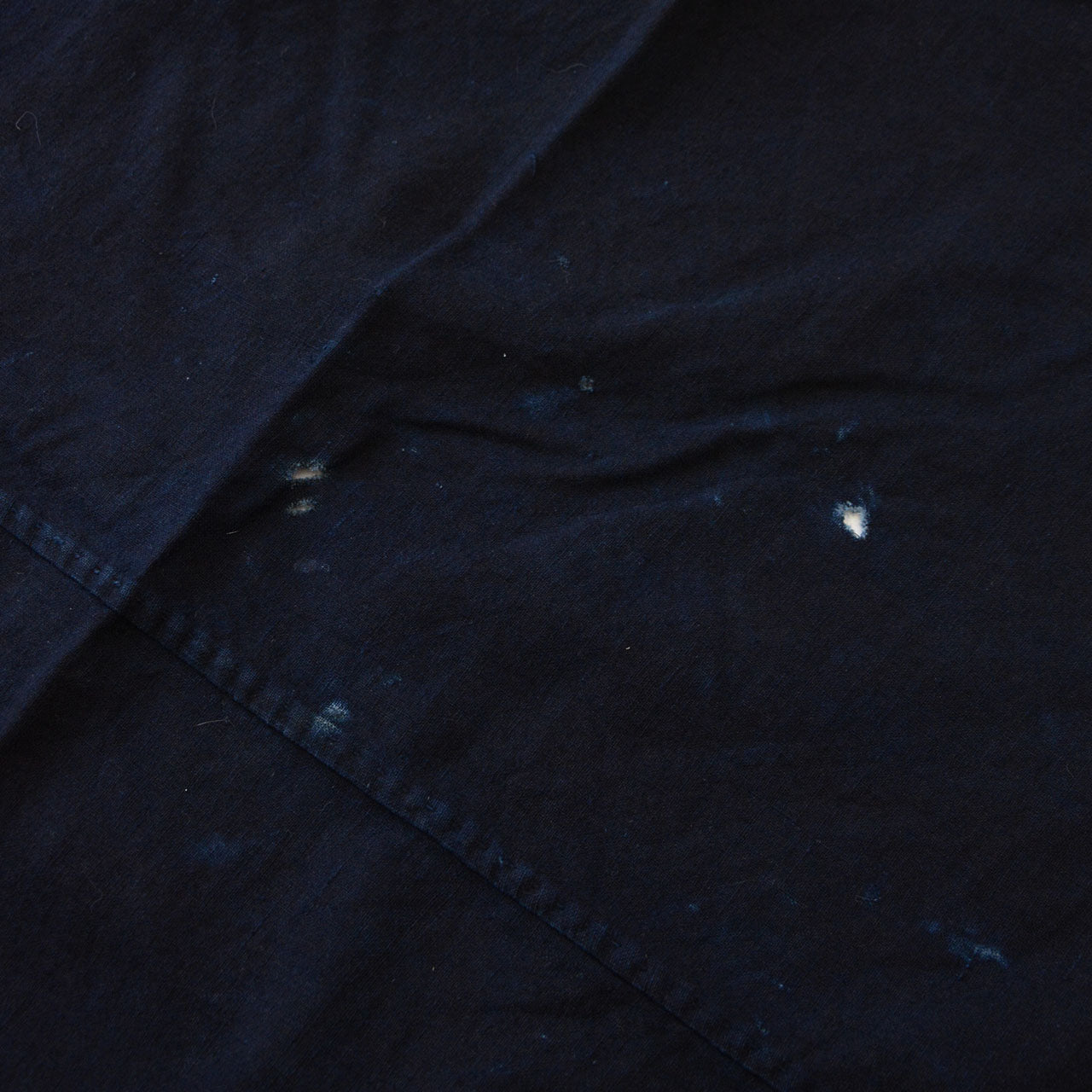 Japan vintage textile with deep blue indigo color and aging texture
