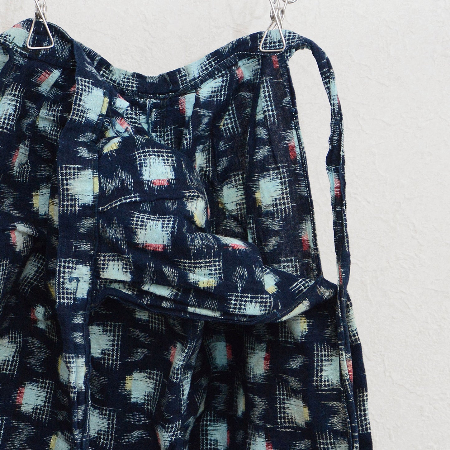 Monpe Pants For Children Kimono Japanese Fabric Vintage Indigo Aizome Kasuri Pattern