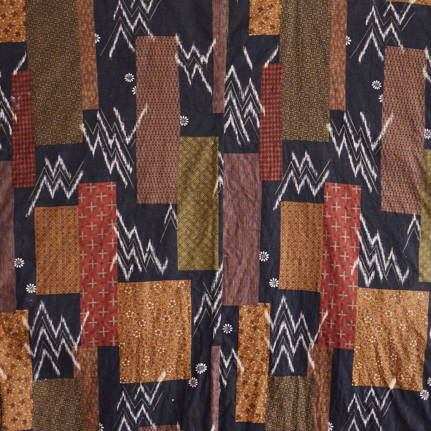 Samue Jacket Haori Kimono Cotton Batik-Like Pattern Japanese Fabric Vintage