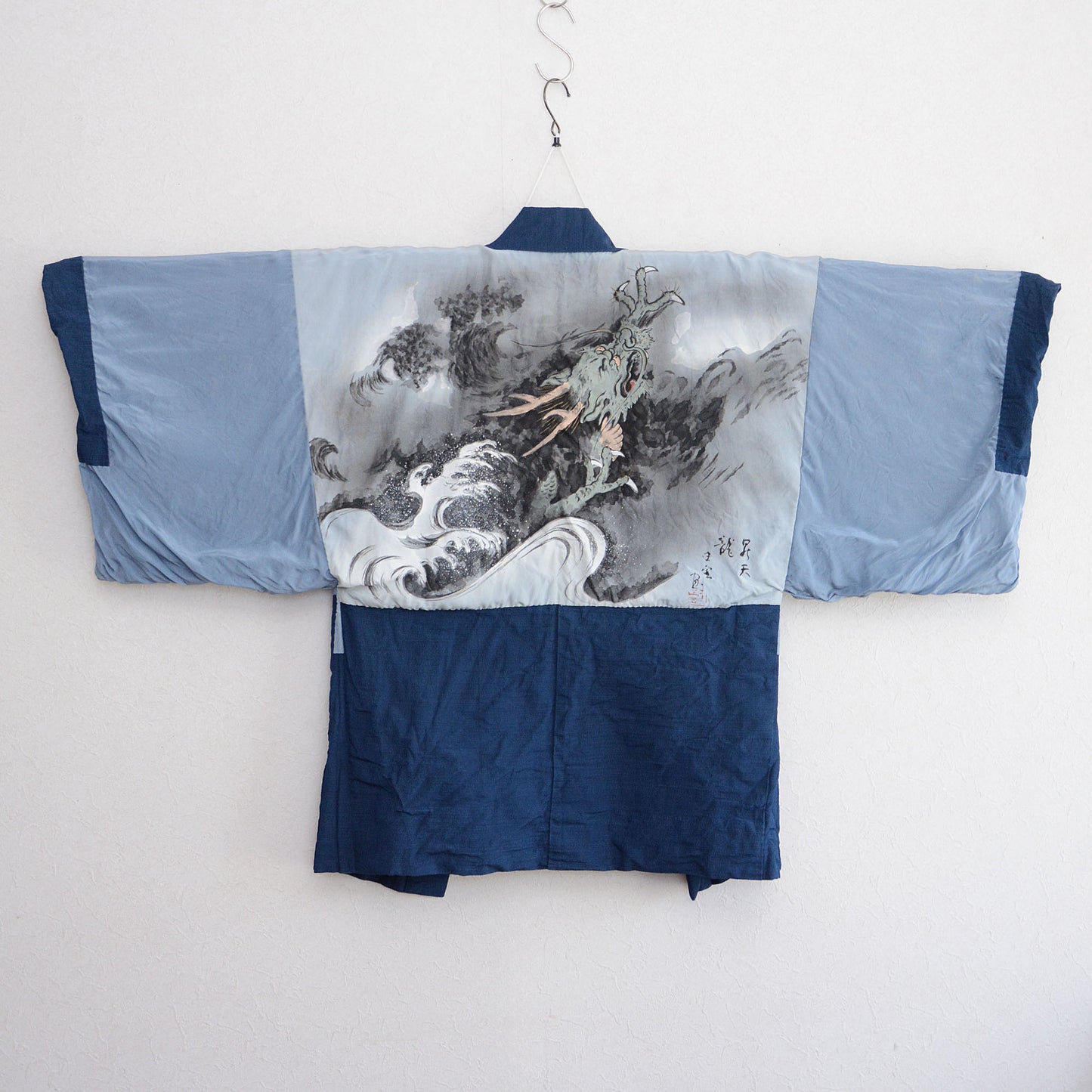Haori Kimono Japanese For Men Vintage Jacket Dragon Painting