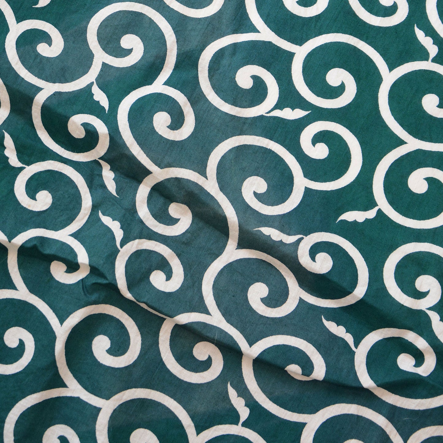 Karakusa Furoshiki Wrapping Cloth Japanese Fabric Cotton Vintage Green Large