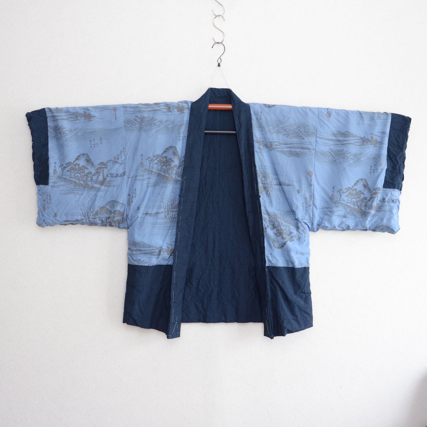 Haori Jacket Men Kimono Japan Vintage 53 stations of the Tokaido