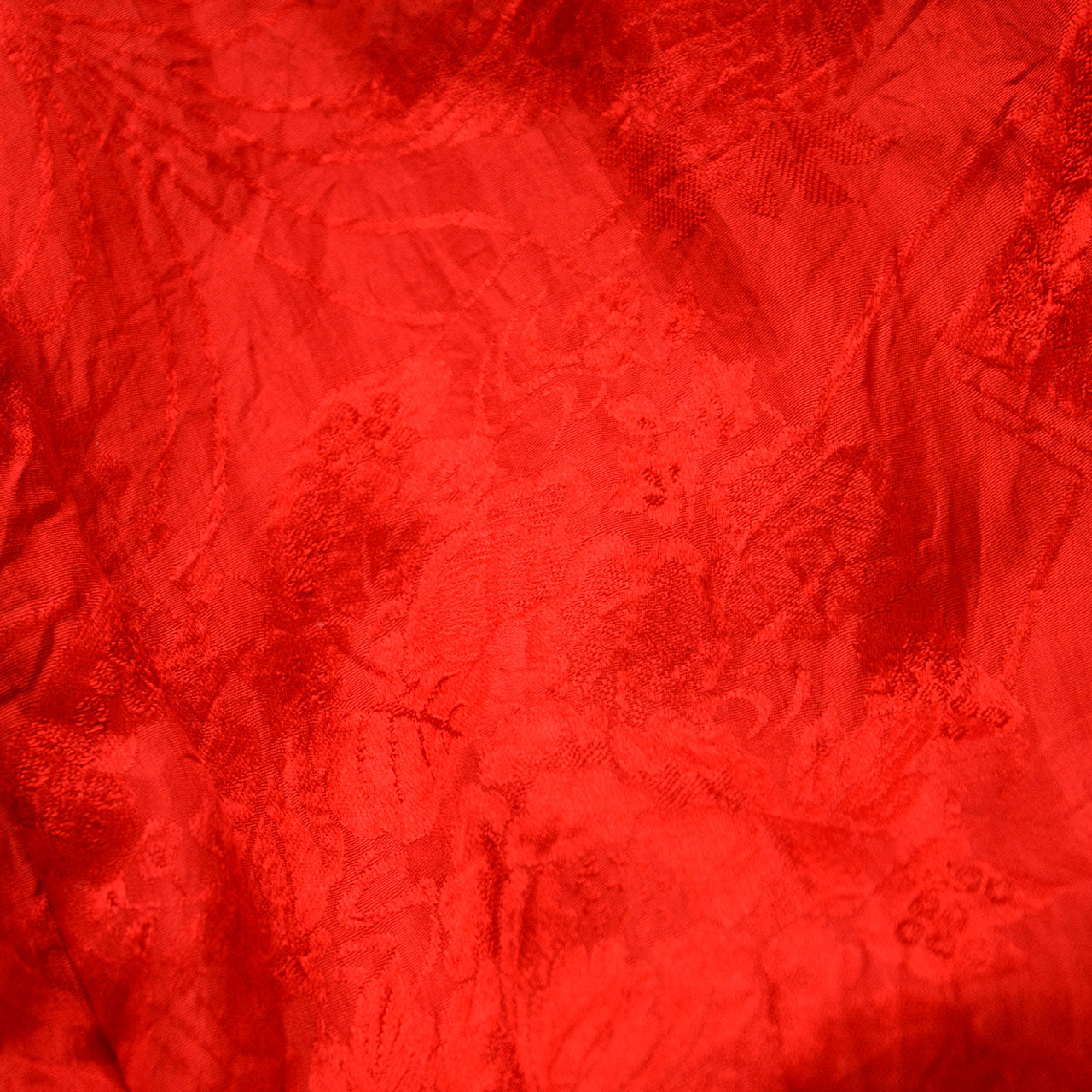 Japanese crane embroidery on vintage kimono inner layer