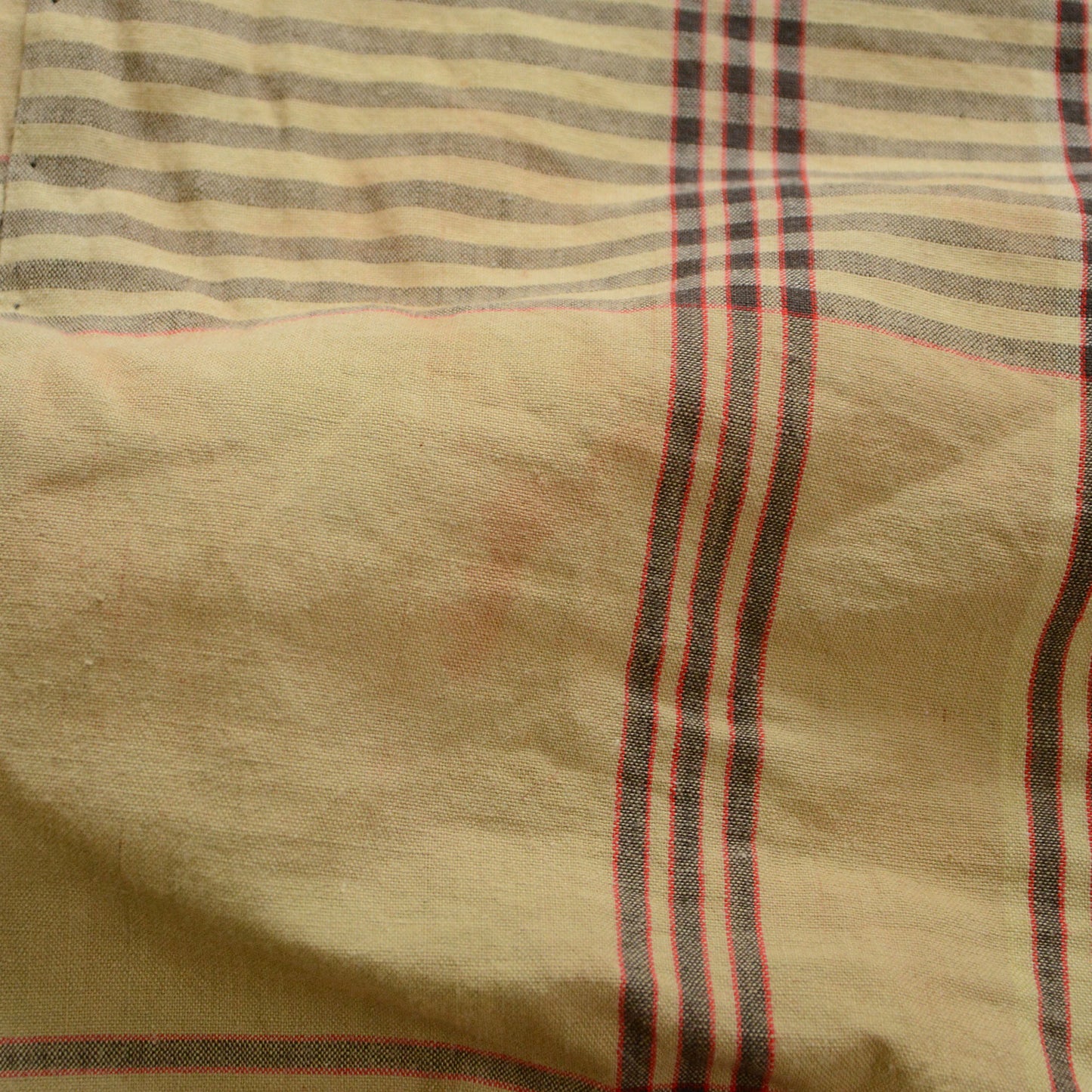 Japanese Fabric Cotton Vintage Scraps Futon Cover Checkered Pattern Textile