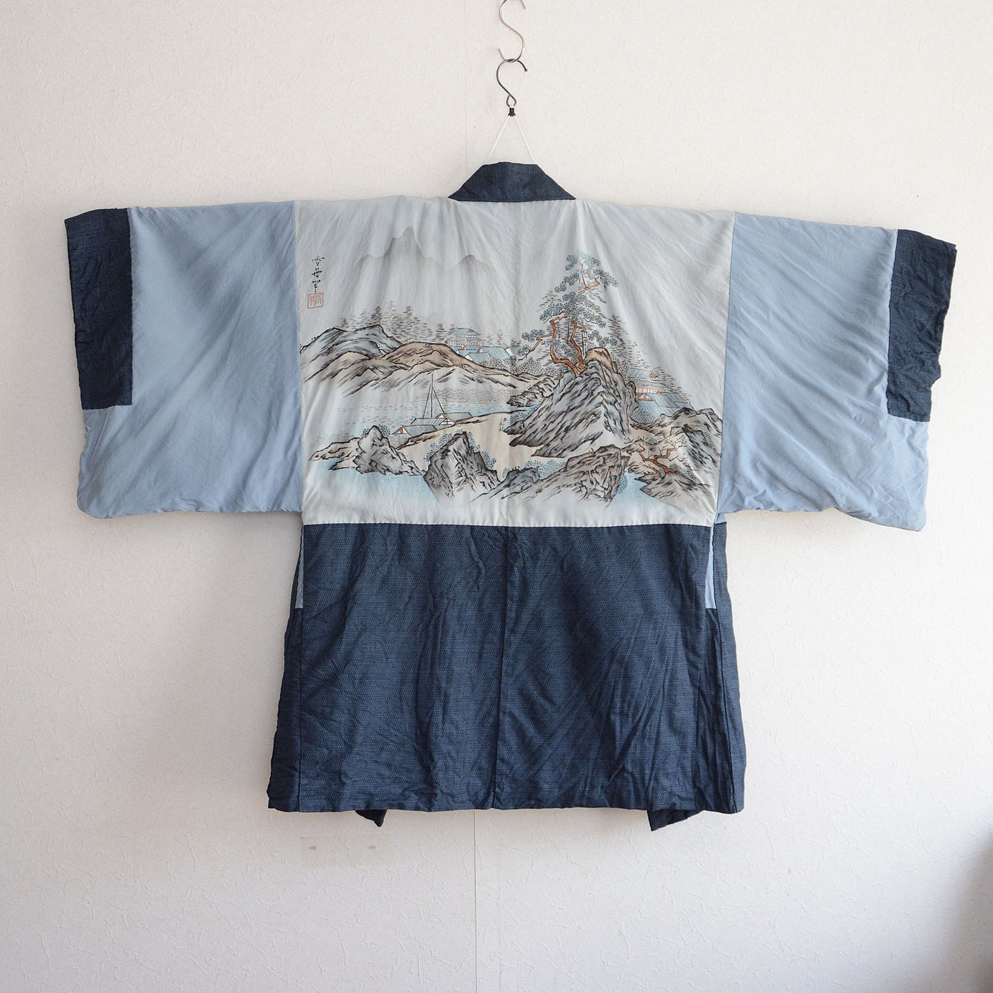 Haori Kimono Japanese For Men Vintage Jacket Uramasari Sesshu's Signature And Seal