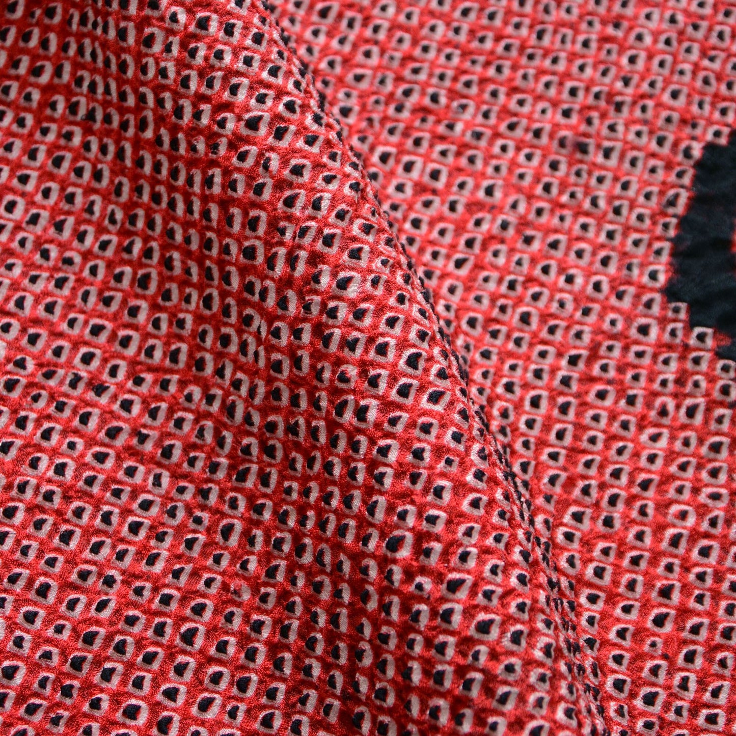 Obiage Shibori Fabric Red Japan Vintage Can be used as a scarf 1