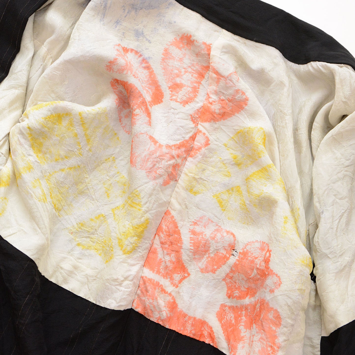 Haori Kimono Japanese Vintage Jacket Black Karashishi Multi Pattern