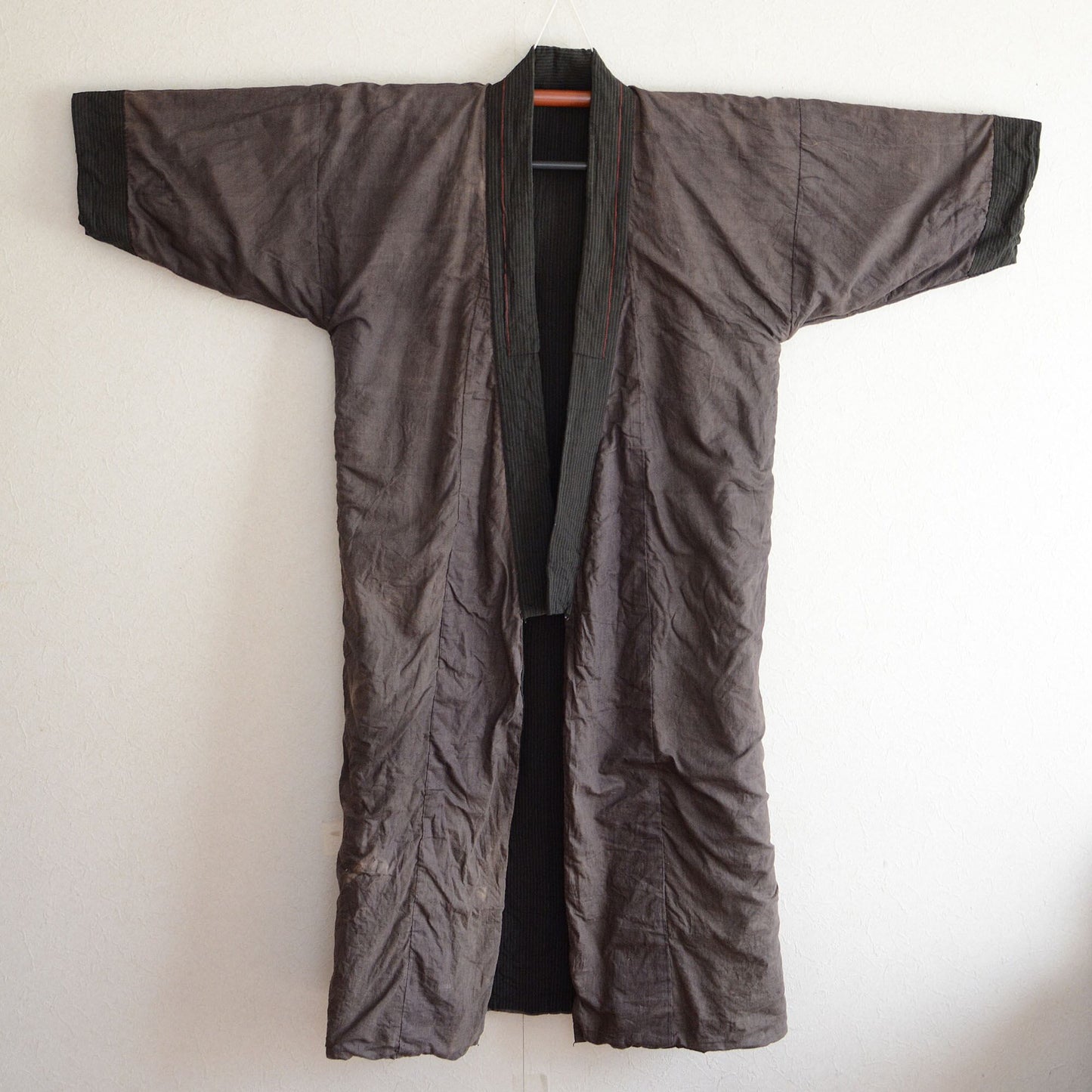 Kimono Robe Long Men Japanese Fabric Cotton Vintage Stripe Pattern