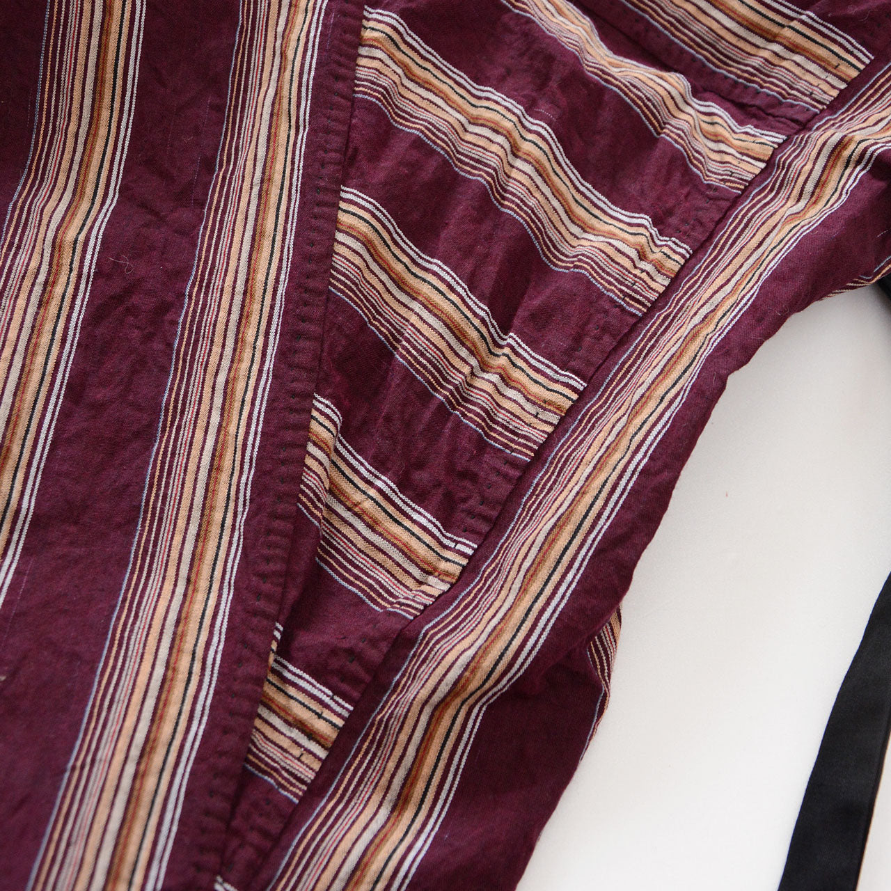 Striped Japanese monpe pants from mid-20th century workwear