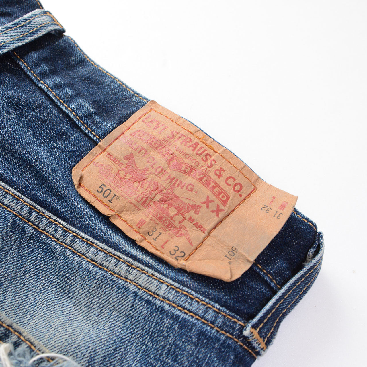 Levi's 501, Levi's Japan specification, faded blue denim, cotton twill, 2009 vintage