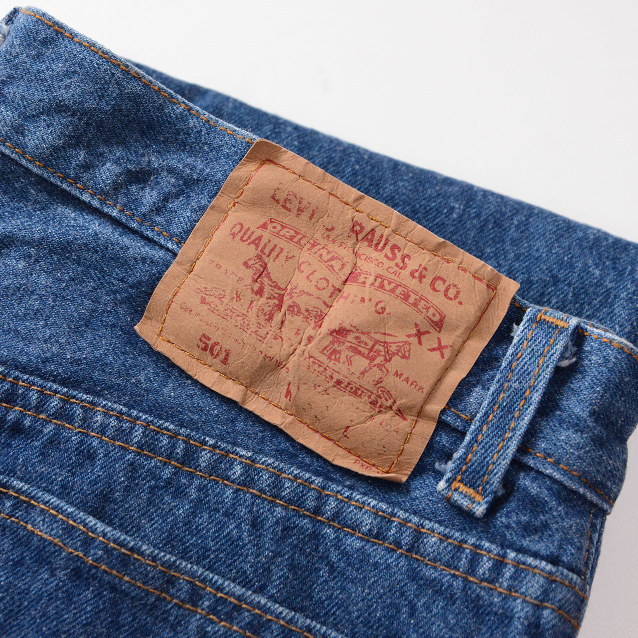 1990s Levi's 501 denim, Valencia Factory, 555 top button, pre-owned vintage