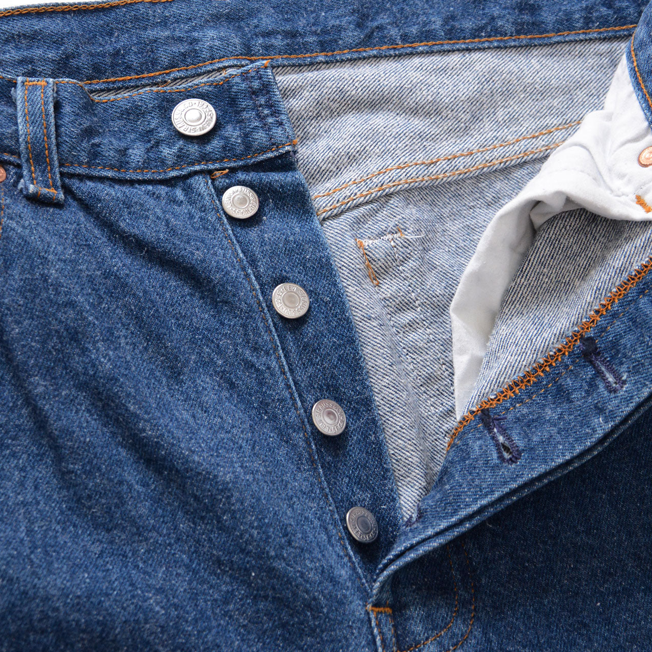 Levi's 501 denim jeans, 1992 USA made, cotton indigo, pre-owned vintage condition
