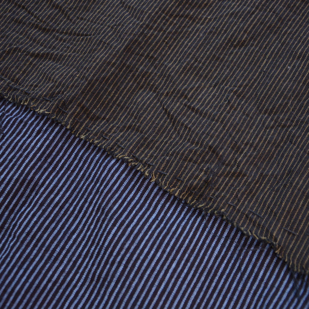 Boro-style Japanese textile scarf with visible hand stitching