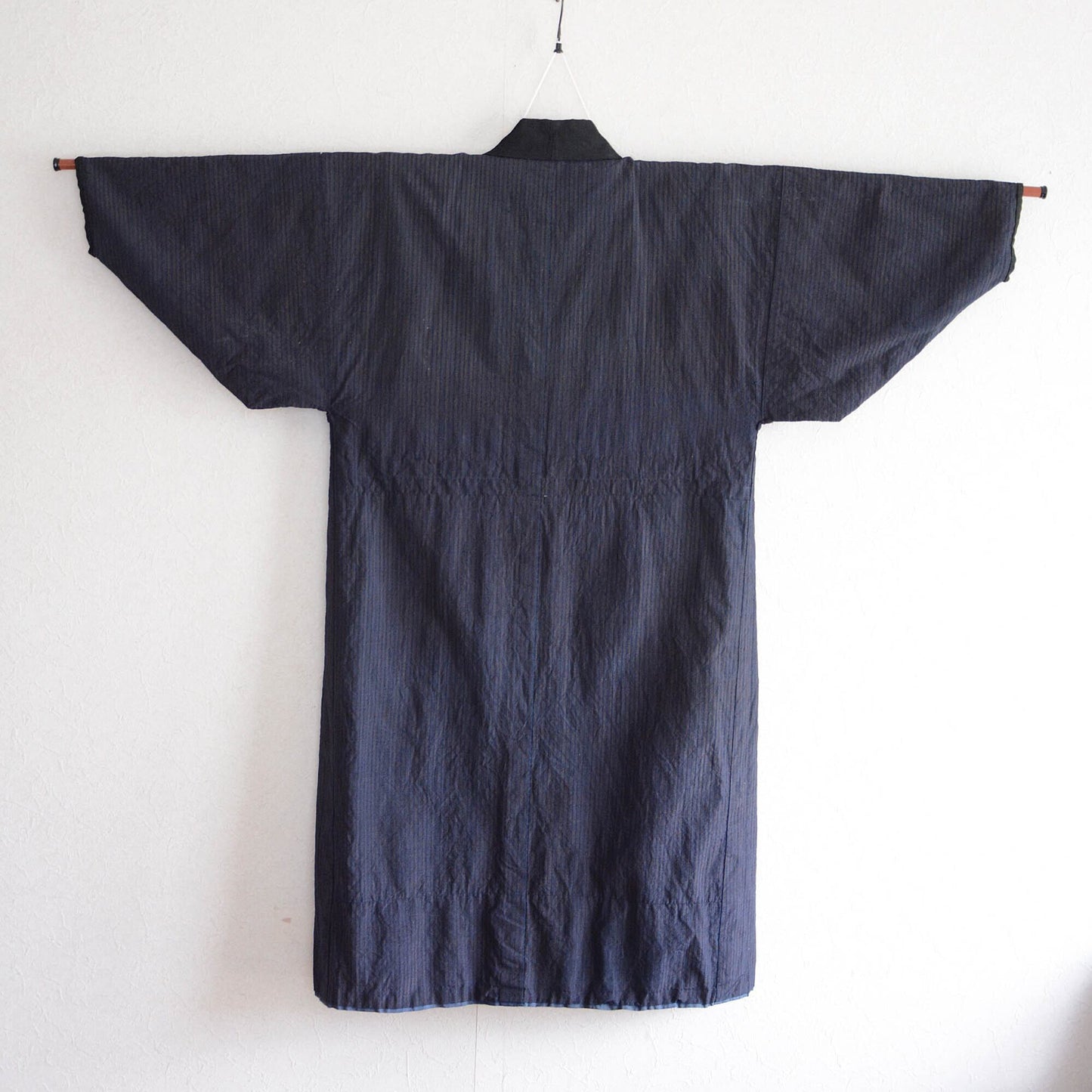 Crazy Patchwork Indigo Kimono Robe Long Japanese Fabric Vintage