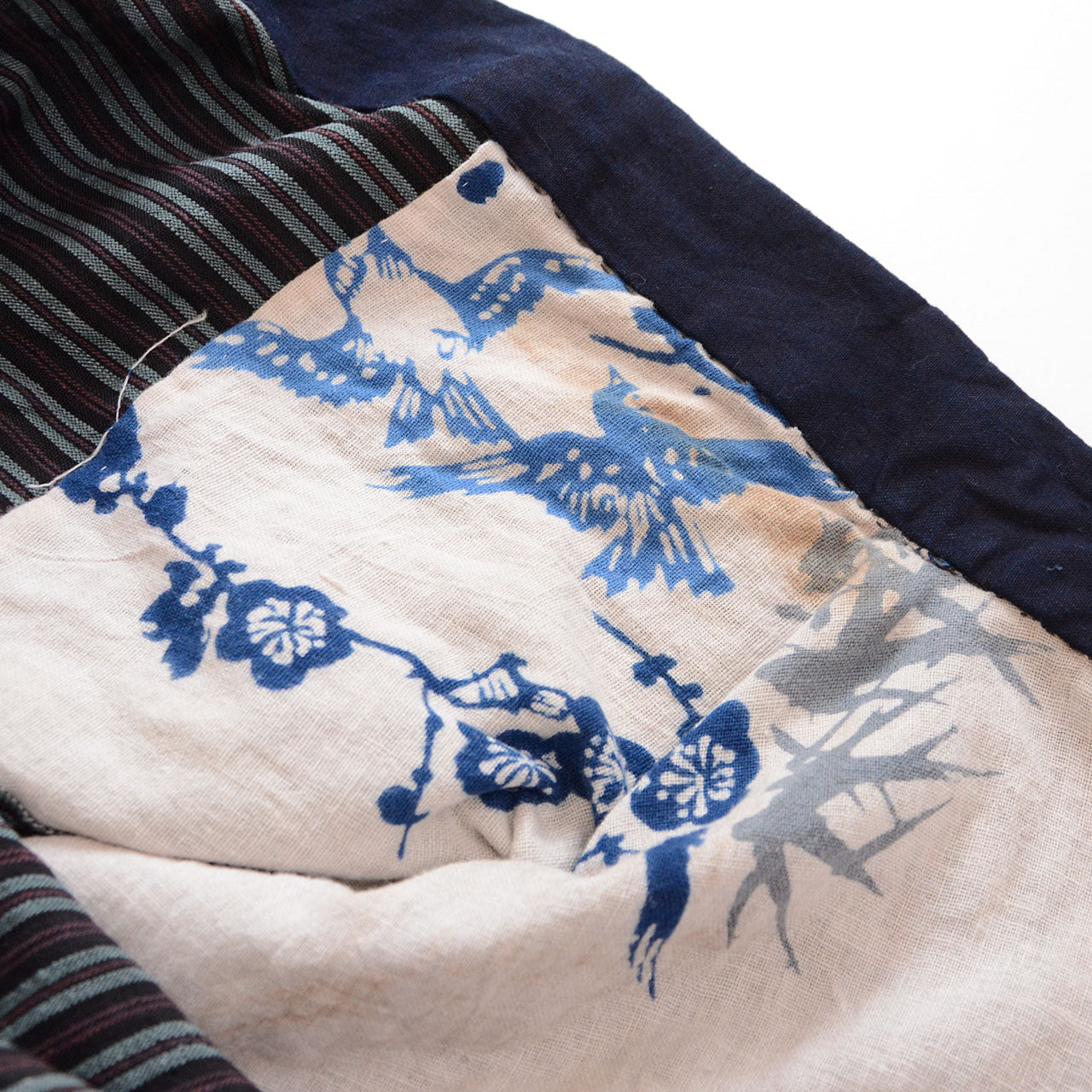 Vintage Japanese Cotton Work Jacket with Indigo Details
