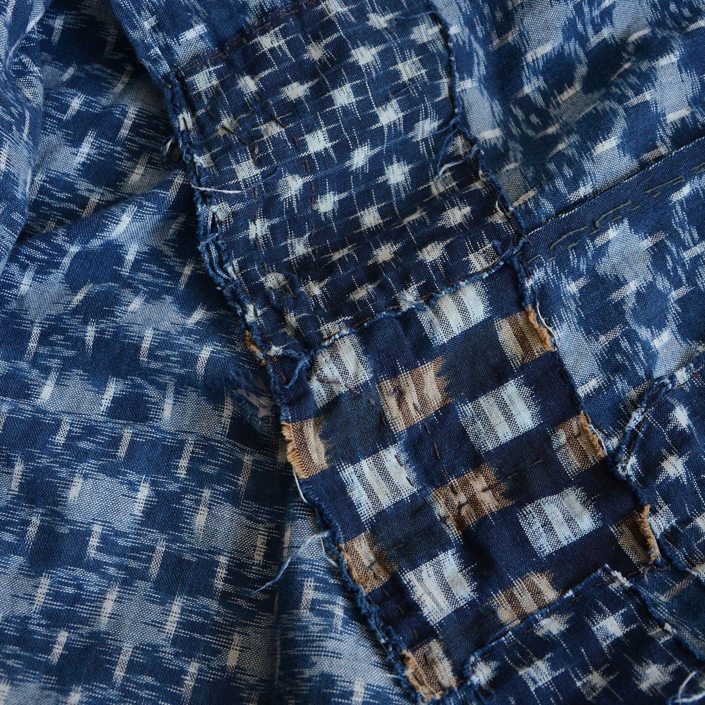 Boro Noragi Jacket Kimono Japanese Fabric Cotton Kasuri Vintage Indigo Crazy Patchwork