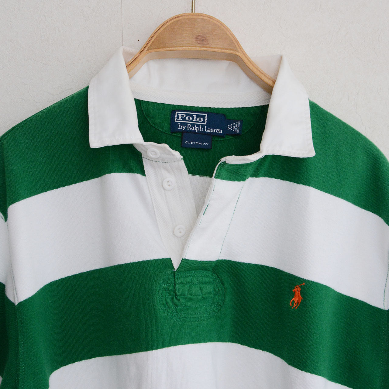 A cotton striped rugby shirt produced by Polo by Ralph Lauren