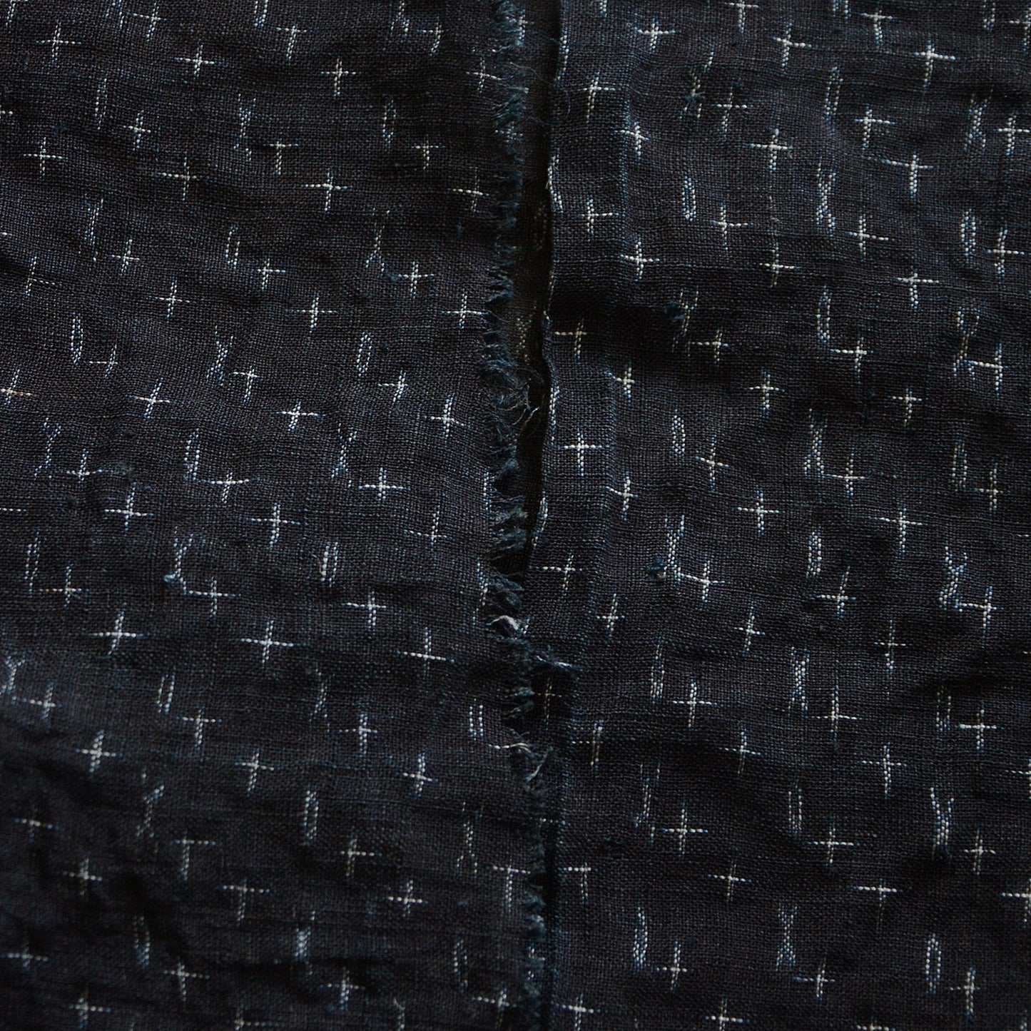 Japanese Fabric Scraps Hemp Kasuri Pattern Vintage Set of 3