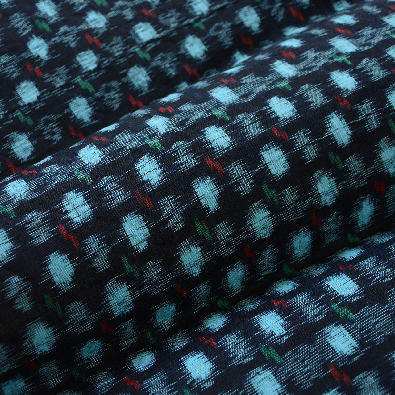 Authentic mid-Showa indigo kasuri fabric, traditional Japanese cotton textile with nostalgic charm